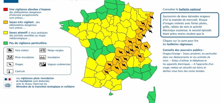 Vigilance orange « orages » Carte de vigilance_06082019
