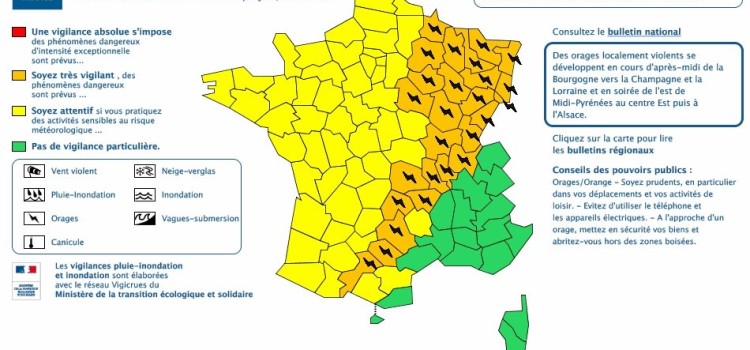 Vigilance orange « orages » Carte de vigilance_09082019