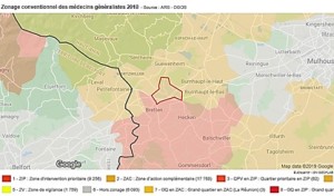 Zonage conventionnel des médecins généralistes 2018_Cartosanté